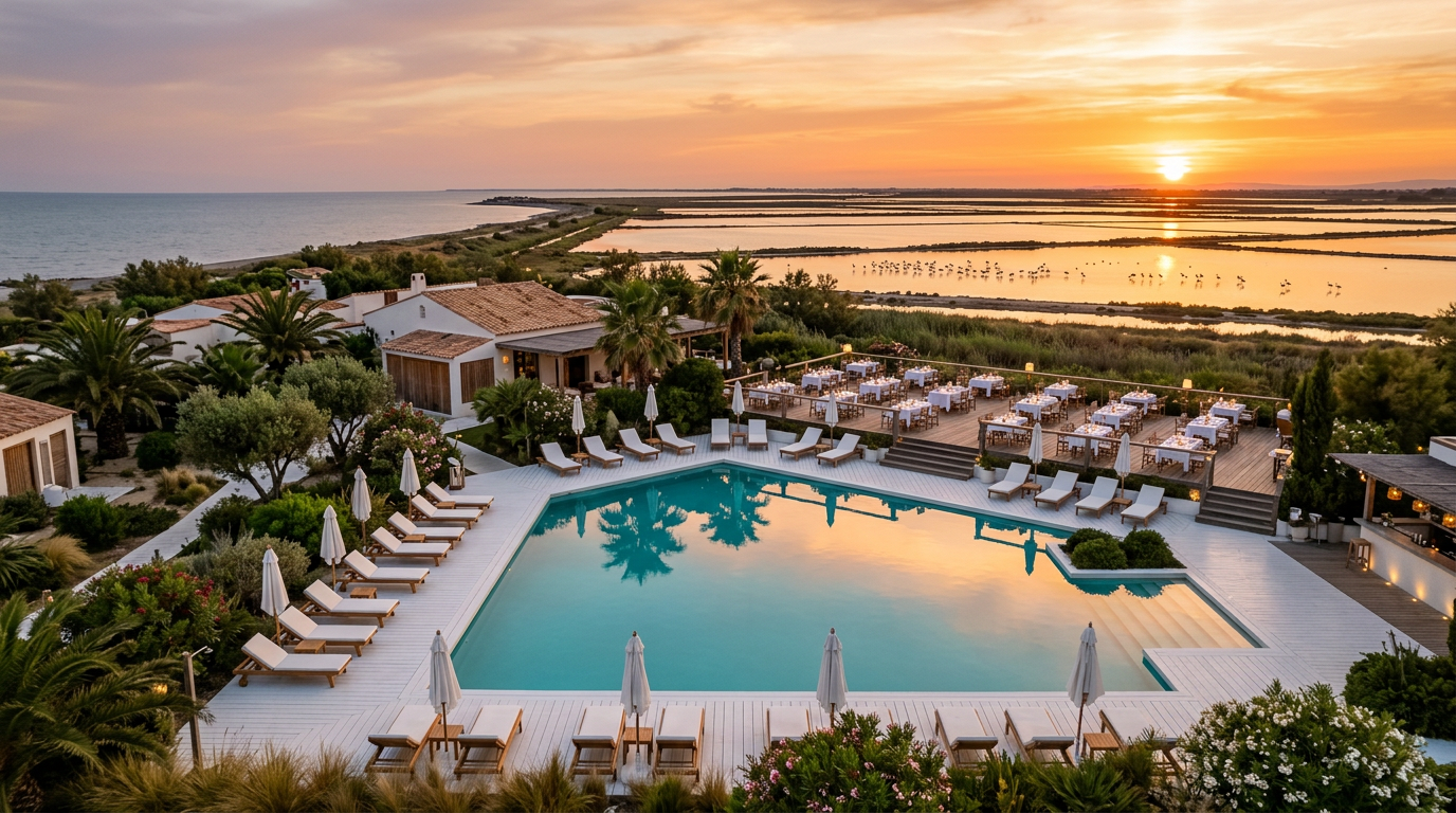 Vue panoramique du Domaine du Petit Chaumont en Camargue